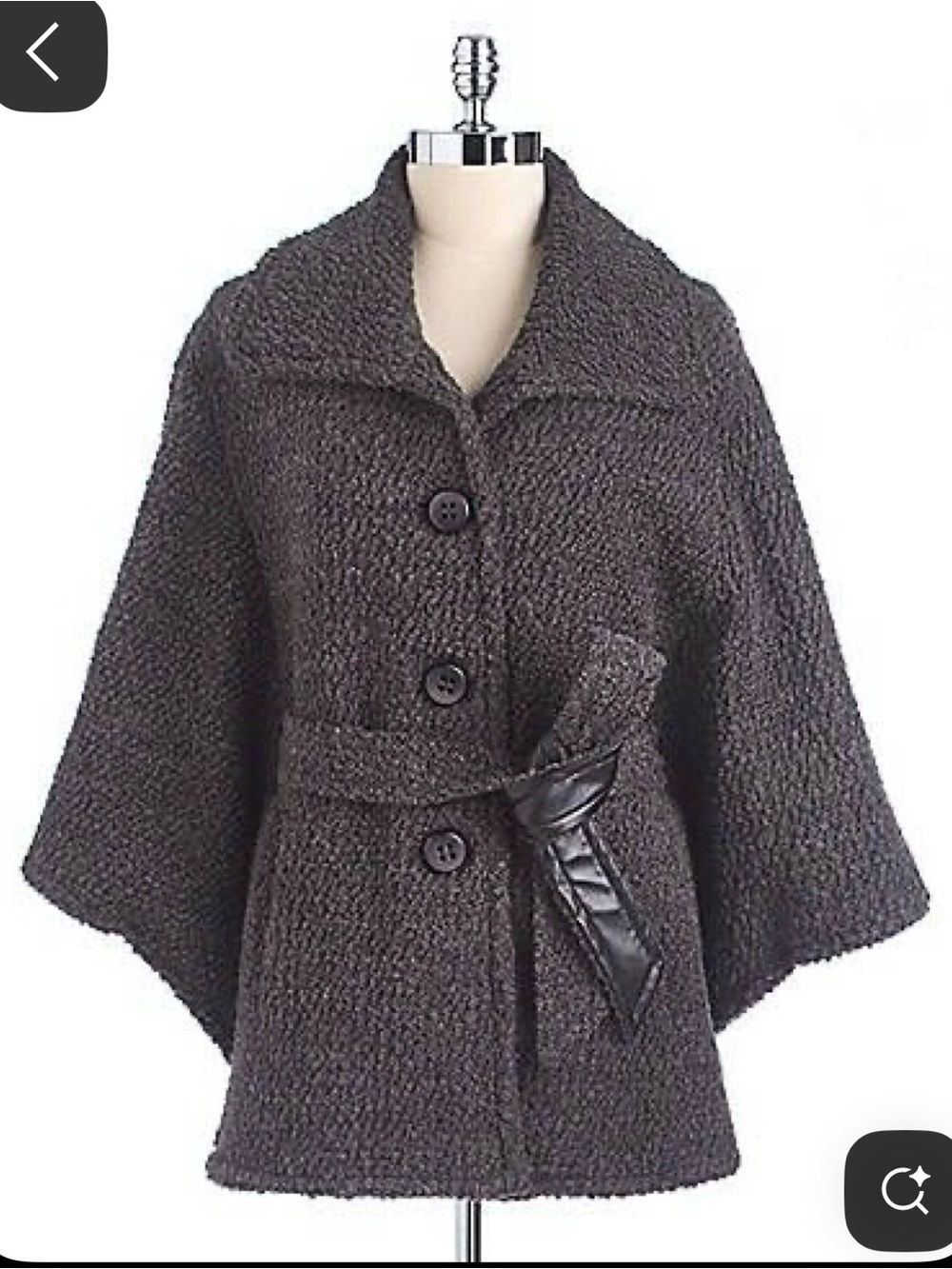 1 Madison Grey Boucle Cape Jacket